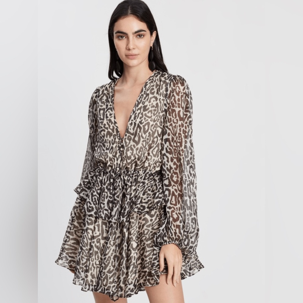 Shona Joy Mariposa drawstring mini dress